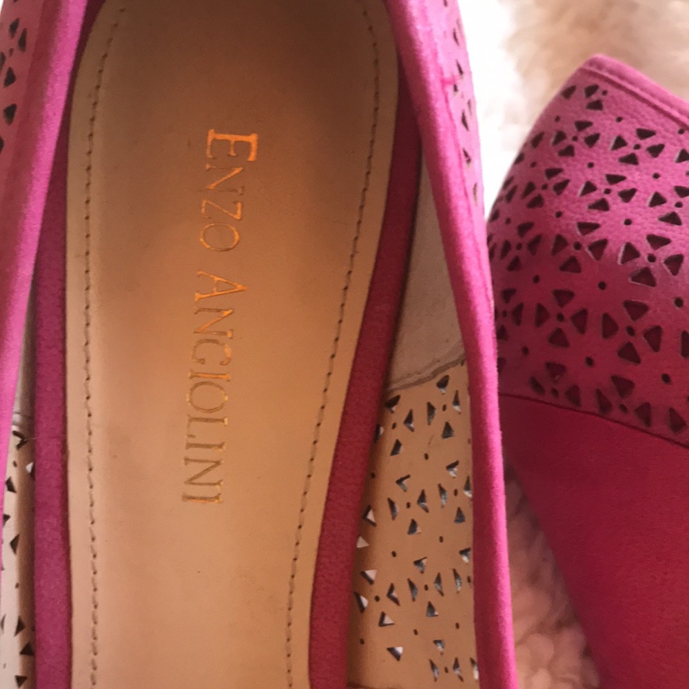 Enzo Angiolini size 7.5 pink cut out peep toe heels - Picture 2 of 6